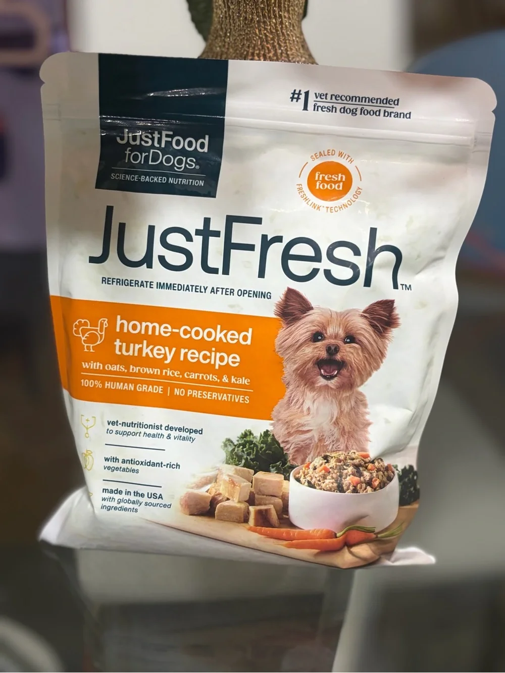 fresh JustFresh Home-Cooked Turkey Recipe Dog Food - White & Orange